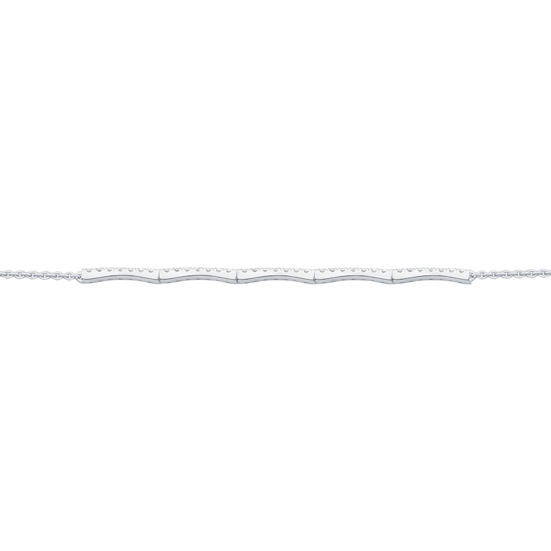 1/2 CT. T.W. Diamond Five Bar Bolo Bracelet in 10K White Gold