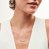 Thumbnail Image 2 of 1/3 CT. T.W. Diamond Curved Bar Necklace in 10K White Gold