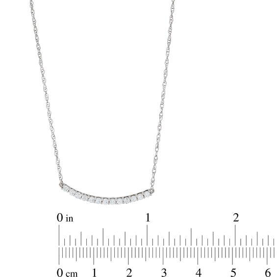 1/3 CT. T.w. Diamond Curved Bar Necklace in 10K Gold