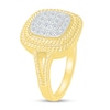 Thumbnail Image 2 of 1/2 CT. T.W. Cushion-Shaped Multi-Diamond Double Rope Frame Ring in 10K Gold
