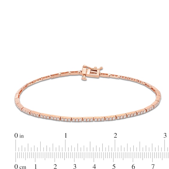 1 CT. T.w. Certified Lab-Grown Diamond Line Bracelet in 14K Rose Gold (F/Si2)