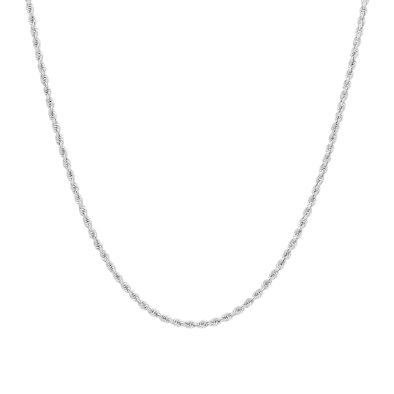 1.8mm Semi-Solid Round Rope Chain in 14K White Gold - 18â