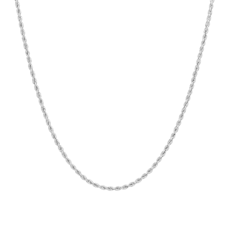 Main Image 1 of 1.8mm Round Rope Chain in Semi-Solid 14K White Gold - 18”