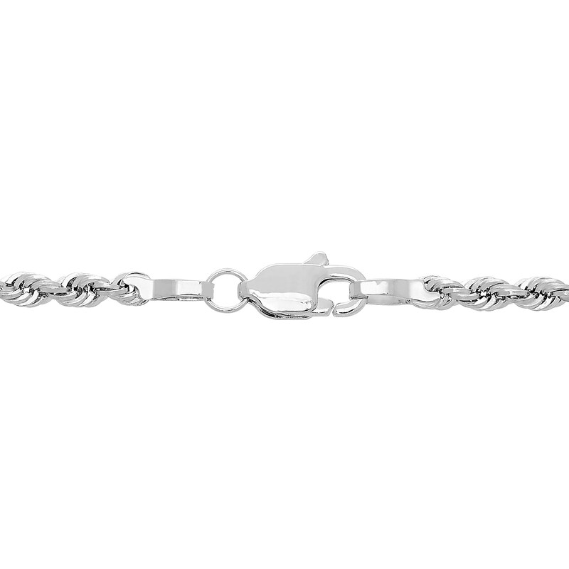 Main Image 4 of 1.8mm Round Rope Chain in Semi-Solid 14K White Gold - 18”