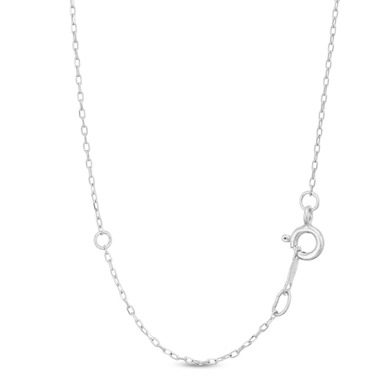 Emerald-Cut Blue and White Lab-Created Sapphire Frame Pendant in Sterling Silver