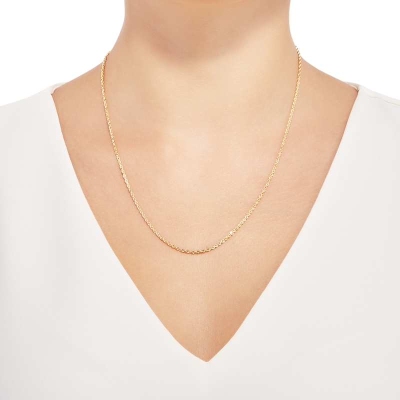 1.8mm Round Rope Chain in Semi-Solid 14K Gold - 20”