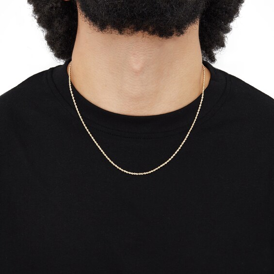 1.8mm Round Rope Chain in Semi-Solid 14K Gold - 20â