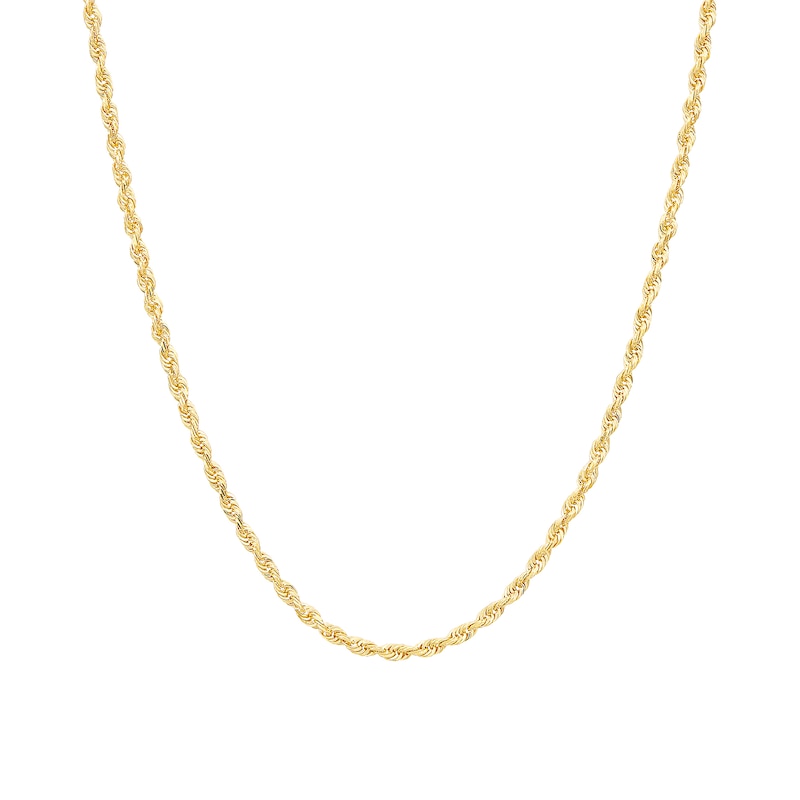 Main Image 1 of 2.4mm Round Rope Chain in Semi-Solid 14K Gold - 22”