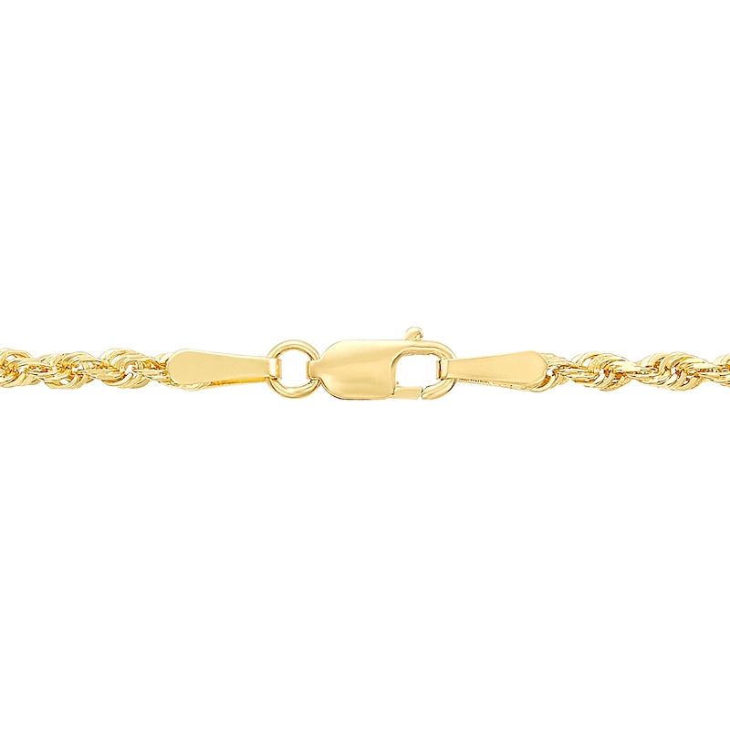 2.4mm Round Rope Chain in Semi-Solid 14K Gold - 22”