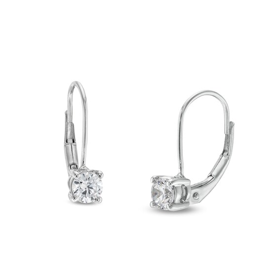 1/2 CT. T.w. Diamond Solitaire Drop Earrings in 14K White Gold