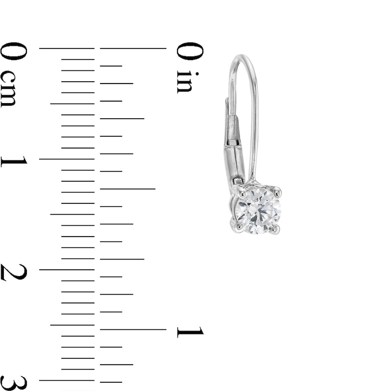 Main Image 3 of 1/2 CT. T.W. Diamond Solitaire Drop Earrings in 14K White Gold
