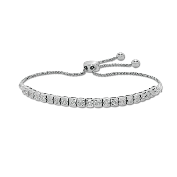 1 CT. T.w. Diamond Line Bolo Bracelet in 10K White Gold - 9"