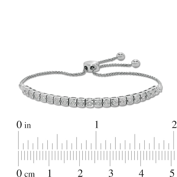 1 CT. T.w. Diamond Line Bolo Bracelet in 10K White Gold - 9"