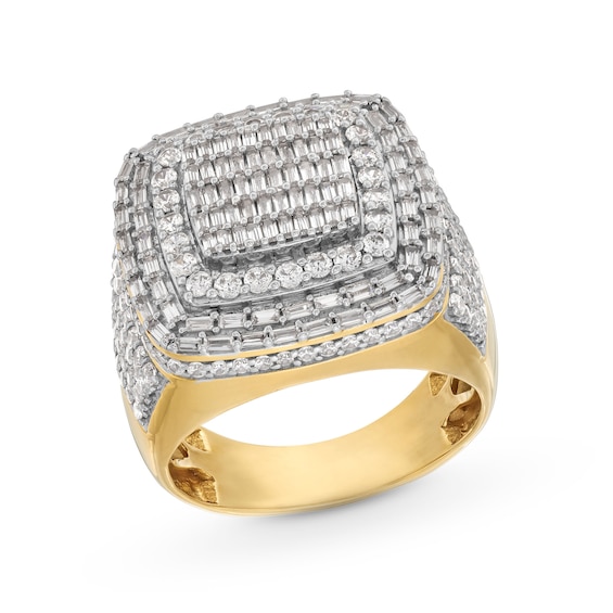 2-1/4 CT. T.w. Cushion-Shaped Multi-Diamond Layered Frame Ring in 10K Gold