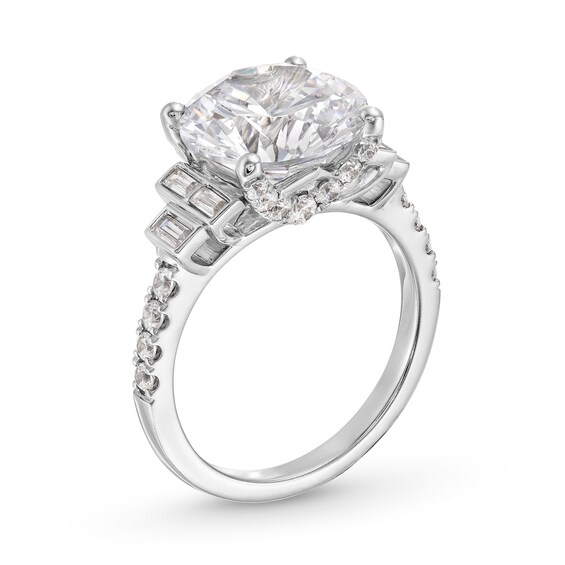 5-5/8 CT. T.w. Certified Lab-Grown Diamond Tri-Sides Collar Engagement Ring in 14K White Gold (F/Vs2)