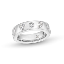 2-1/5 CT. T.W. Multi-Shaped Certified Lab-Grown Diamond Alternating Station Anniversary Band in 14K White Gold (F/VS2)