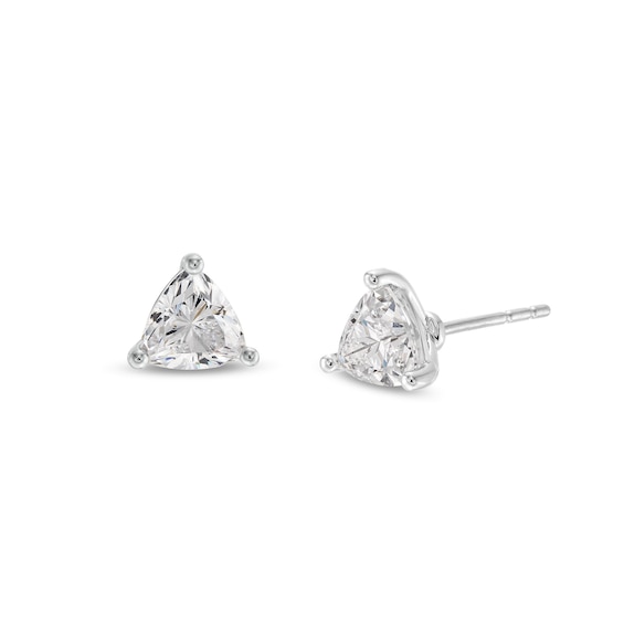 1 CT. T.w. Trillion-Cut Certified Lab-Created Diamond Solitaire Stud Earrings in 14K White Gold (F/Si2)