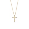 Thumbnail Image 1 of 1/3 CT. T.W. Diamond Station Cross Pendant in 10K Gold