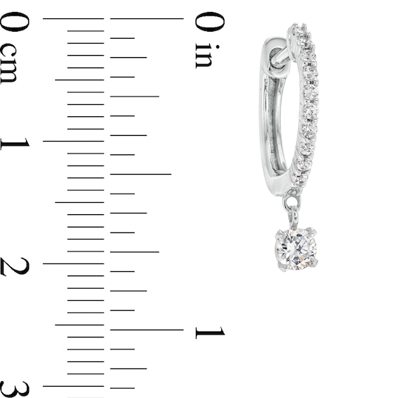 1/2 CT. T.w. Certified Lab-Grown Diamond Dangle Hoop Earrings in 14K White Gold (F/Si2)