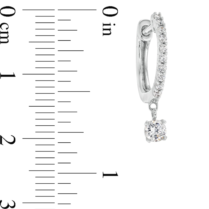 1/2 CT. T.W. Certified Lab-Created Diamond Dangle Hoop Earrings in 14K White Gold (F/SI2)