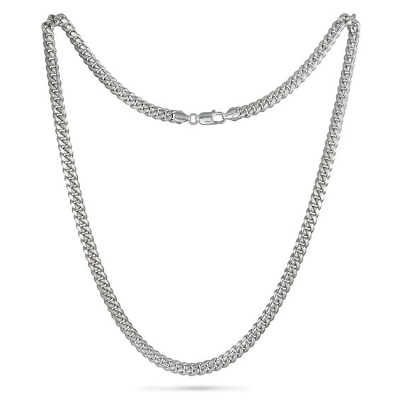 3.5mm Solid Miami Cuban Chain Necklace in Sterling Silver - 20â