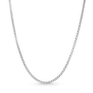 2.0mm Rounded Box Chain Necklace in Solid Sterling Silver - 20”