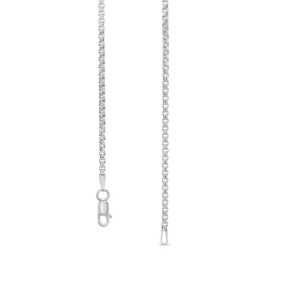 2.0mm Rounded Box Chain Necklace in Solid Sterling Silver - 20”