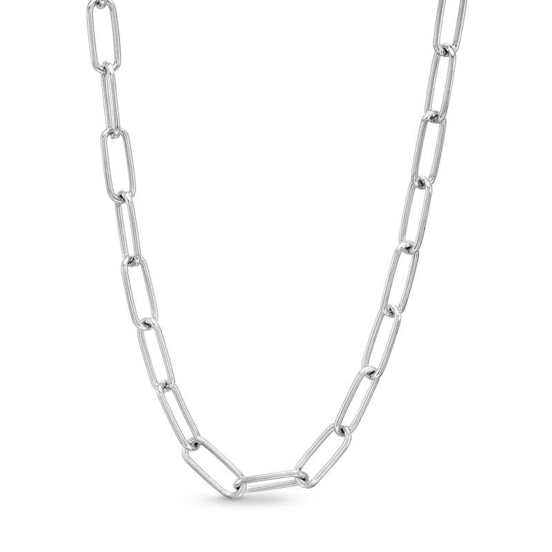 6.0mm Paper Clip Chain Necklace in Solid Sterling Silver - 20”