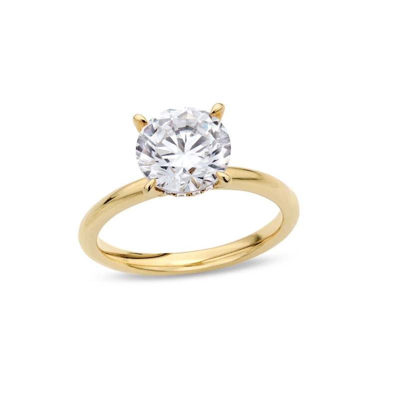 Main Image 1 of Certified Center Diamond Solitaire 2 CT. T.W. Hidden Halo Engagement Ring in 14K Gold (I/I2)
