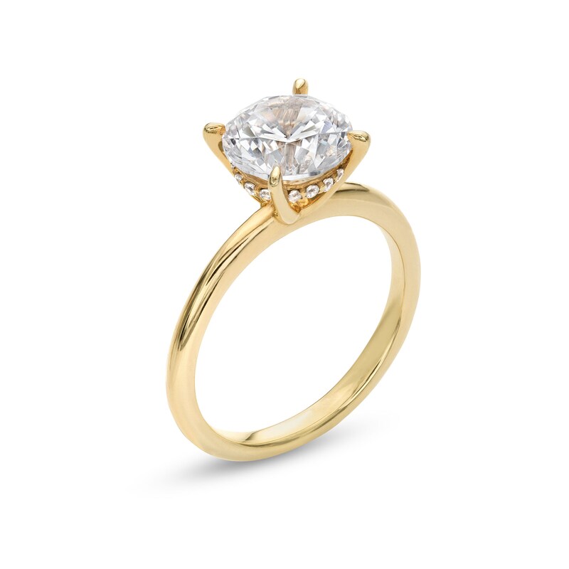 Main Image 3 of Certified Center Diamond Solitaire 2 CT. T.W. Hidden Halo Engagement Ring in 14K Gold (I/I2)