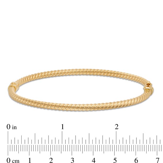 Textured Twist Bangle Bracelet in Hollow 14K Gold