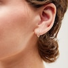 Thumbnail Image 2 of 1/3 CT. T.W. Baguette and Round Certified Lab-Grown Diamond Huggie Hoop Earrings in 14K Gold (F/SI2)