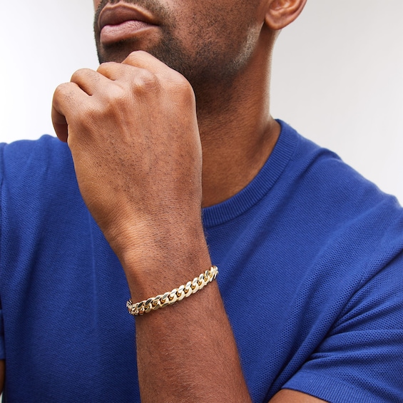 8.25mm Solid Miami Cuban Chain Bracelet in 10K Gold - 8.5â