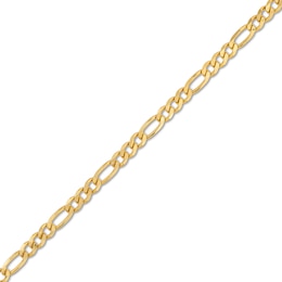3.7mm Solid Figaro Chain Bracelet in 14K Gold - 7.5”