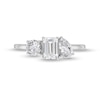 Thumbnail Image 4 of 1-3/8 CT. T.W. Pear-Shaped, Emerald-Cut and Round Diamond Three Stone Engagement Ring in 14K White Gold
