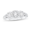 Thumbnail Image 1 of 1/4 CT. T.W. Diamond Frame Three Stone Split Shank Engagement Ring in 10K White Gold