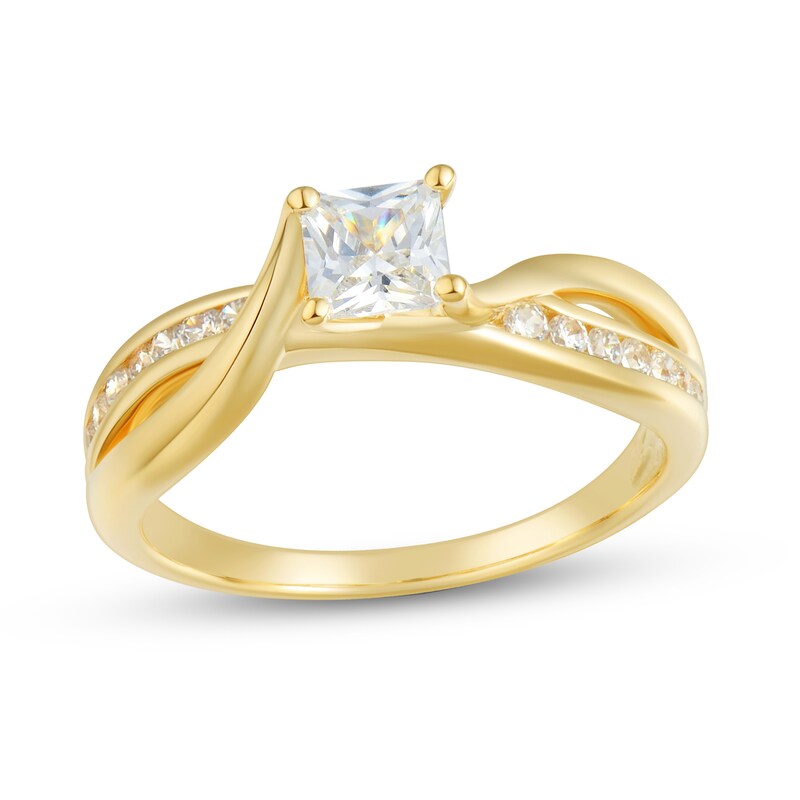Main Image 1 of 3/4 CT. T.W. Princess-Cut Diamond Twist Shank Engagement Ring in 14K Gold