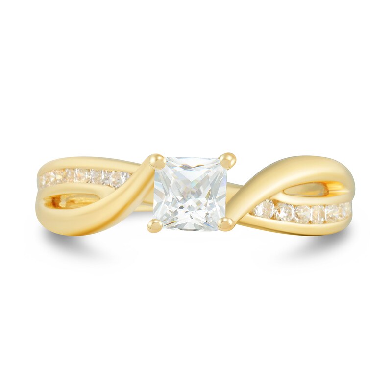 Main Image 2 of 3/4 CT. T.W. Princess-Cut Diamond Twist Shank Engagement Ring in 14K Gold