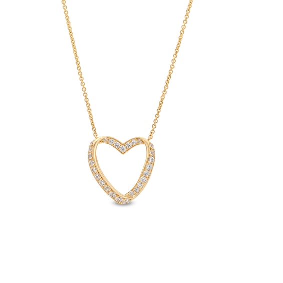 1/2 CT. T.w. Certified Lab-Grown Diamond Ribbon Twist Heart Necklace in 14K Gold (F/Si2)