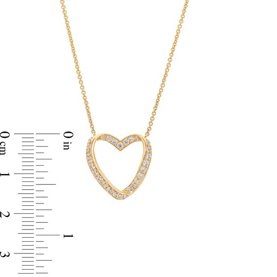 1/2 CT. T.w. Certified Lab-Grown Diamond Ribbon Twist Heart Necklace in 14K Gold (F/Si2)