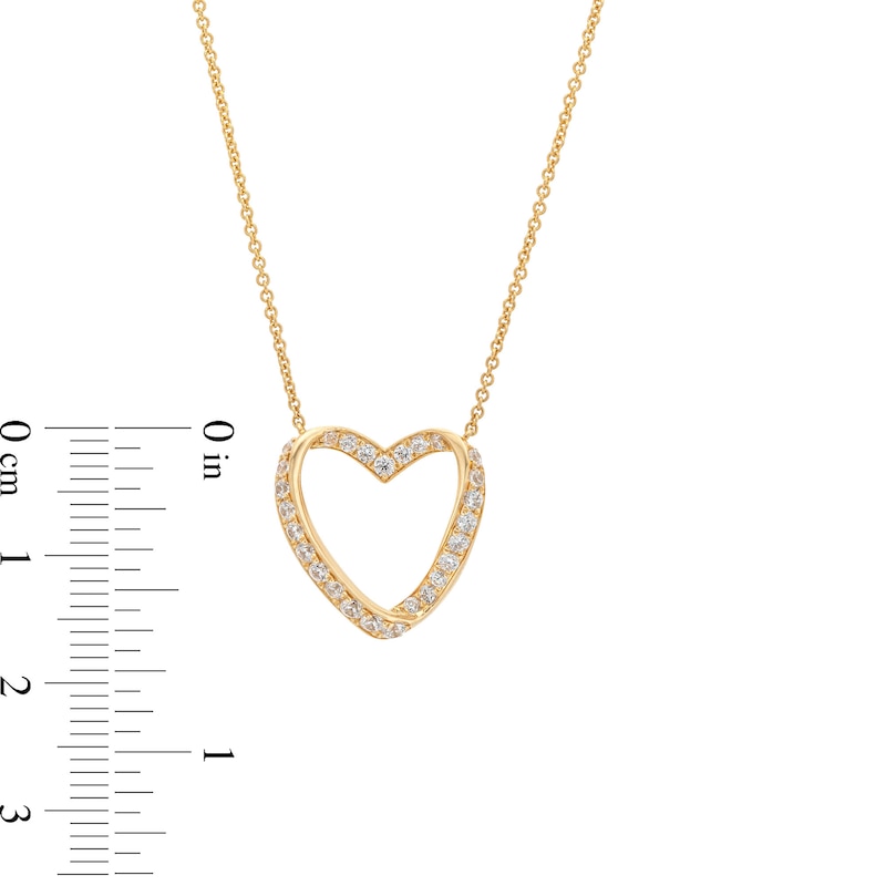 Main Image 3 of 1/2 CT. T.W. Certified Lab-Grown Diamond Ribbon Twist Heart Necklace in 14K Gold (F/SI2)