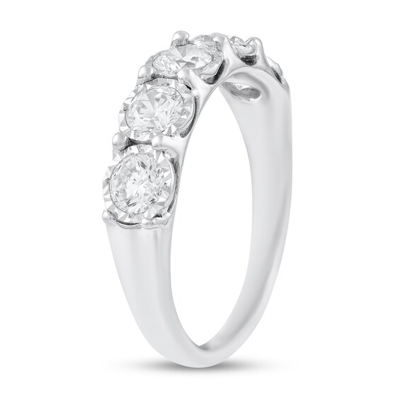 1 CT. T.w. Diamond Miracle Five Stone Anniversary Band in 10K White Gold