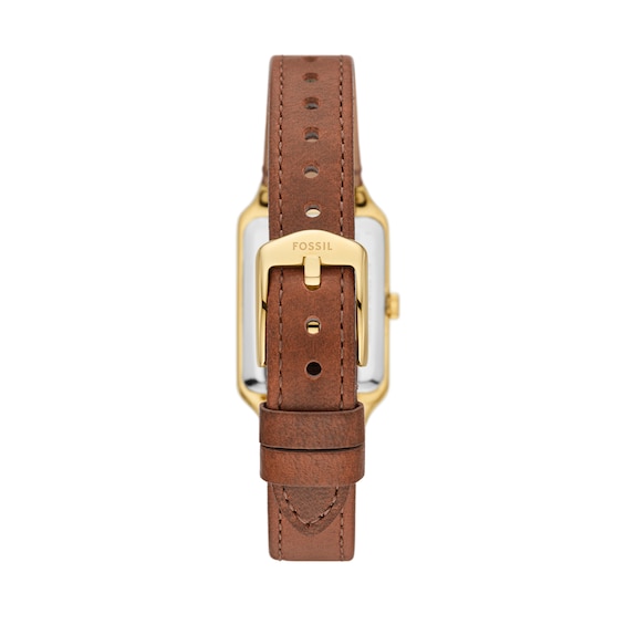 Ladies’ Fossil Raquel Gold-Tone IP Watch with Rectangular Grey Dial (Model: Es5303)