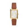 Thumbnail Image 1 of Ladies’ Fossil Raquel Crystal Accent Gold-Tone IP Strap Watch with Rectangular Mother-of-Pearl Dial (Model: ES5307)