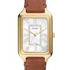 Thumbnail Image 5 of Ladies’ Fossil Raquel Crystal Accent Gold-Tone IP Strap Watch with Rectangular Mother-of-Pearl Dial (Model: ES5307)
