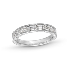 1-3/8 CT. T.W. Emerald-Cut Certified Lab-Grown Diamond Vintage-Style Anniversary Band in 14K White Gold (F/VS2)