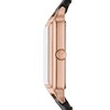 Thumbnail Image 3 of Ladies’ Fossil Raquel Rose-Tone IP Black Leather Strap Watch with Rectangular White Dial (Model: ES5310)