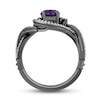 Thumbnail Image 3 of Enchanted Disney Villains Ursula Oval Amethyst and 1/5 CT. T.W. Diamond Eel Bypass Twist Ring in Sterling Silver