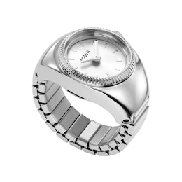 Ladies’ Fossil Ring Watch with Silver-Tone Sunray Dial (Model: ES5245)