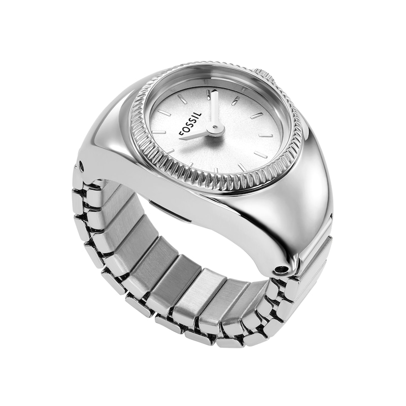 Main Image 1 of Ladies’ Fossil Ring Watch with Silver-Tone Sunray Dial (Model: ES5245)